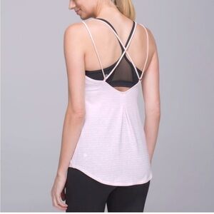 Lululemon breezy tank parallel parfait pink heathered white tank